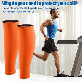 VOCOSTE 1 Paire Mollet Compression Manchon, Réduire Articulationn Douleurs, Orange, L Taille