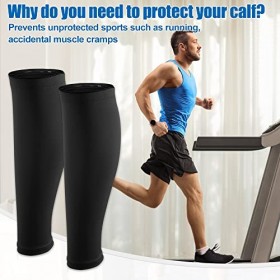 VOCOSTE 1 Paire Mollet Compression Manchon, Réduire Articulationn Douleurs, Noir, XL Taille