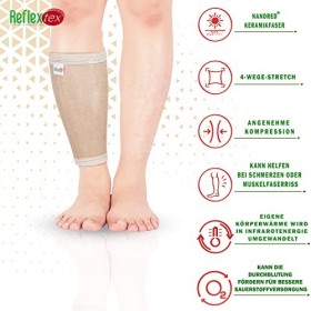 Reflextex® Bandage de mollet avec fibres en céramique et rayonnement infrarouge – Bandage thérapeutique pour les blessures, l