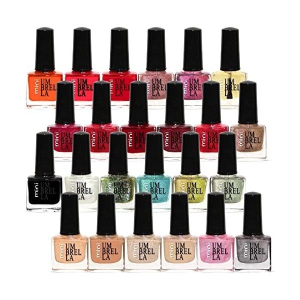 Beauty4Britain Lot de 24 vernis à ongles 24 couleurs pastel nacrées scintillantes classiques à la mode Fabriqué dans lUE