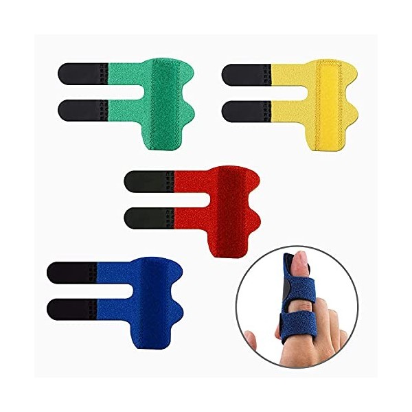 LUTER 4 Pièces Finger Doigt Lisseur Soutien Doigt de Doigt Stabilisateur Brace Cassé, Purée, Entorse, Doigts Enflés, Larthri