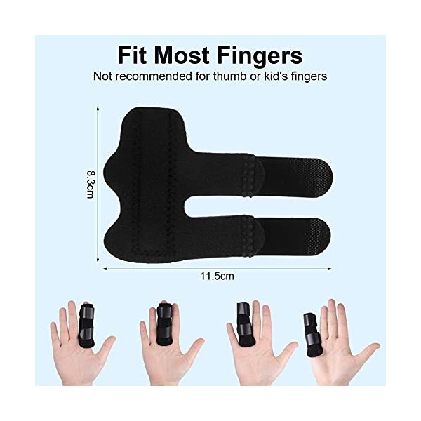 Popuppe 3 Pièces Finger Doigt Lisseur Soutien Doigt de Doigt Stabilisateur Brace Cassé, Attelle de Doigt Orthèses pour Extens