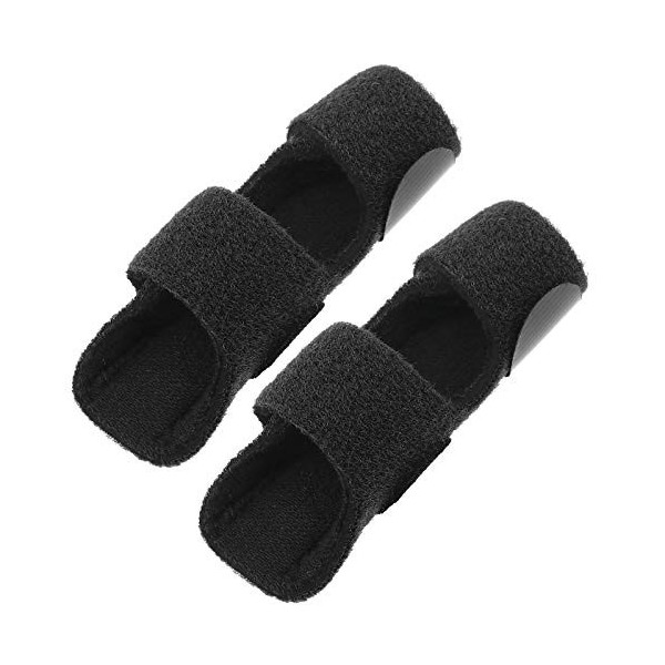 2pcs Attelle de Doigt Support Réglable avec Plaque daluminium Soulagement Douleur Redressage Ceinture de Fixation Protecteur