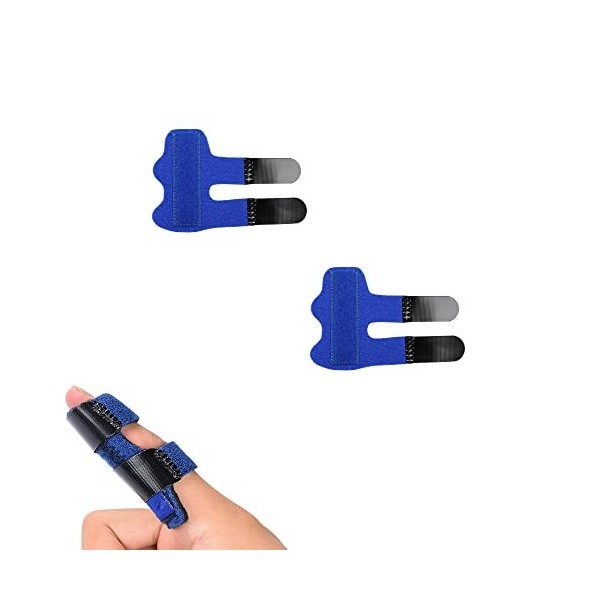 YUEMING 2 Pièces Attelle de Doigt, Soutien en Aluminium Réglable pour Extension Arthrite Maillet Orthèse Orthèse Orthopédique