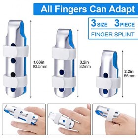 Ancirs - Attelle de doigt en métal en 3 tailles, petit et moyen et grand. Stabilisateur de doigt pour index cassé, maintien d
