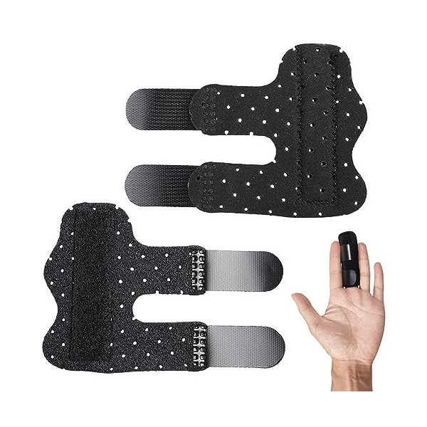 JDXun 2 Pcs Attelles de Doigt, Réglables Orthèses de Doigt pour les Blessures aux Doigts, Les Douleurs Articulaires, Récupéra