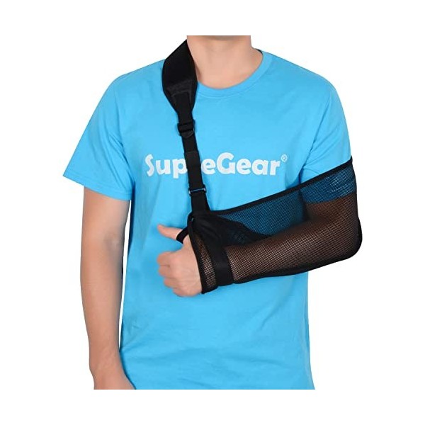 supregear Écharpe de Bras, Sling Bras Écharpe de Bras en Maille, Bride Dimmobilisation de Bras Dépaule Légère Support de St