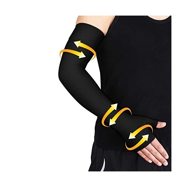 beister Manchon de Compression Médicale pour Le Bras, 20-30mmhg Soutien Complet du Bras, Les Poignets & Les Mains Avec Bande 