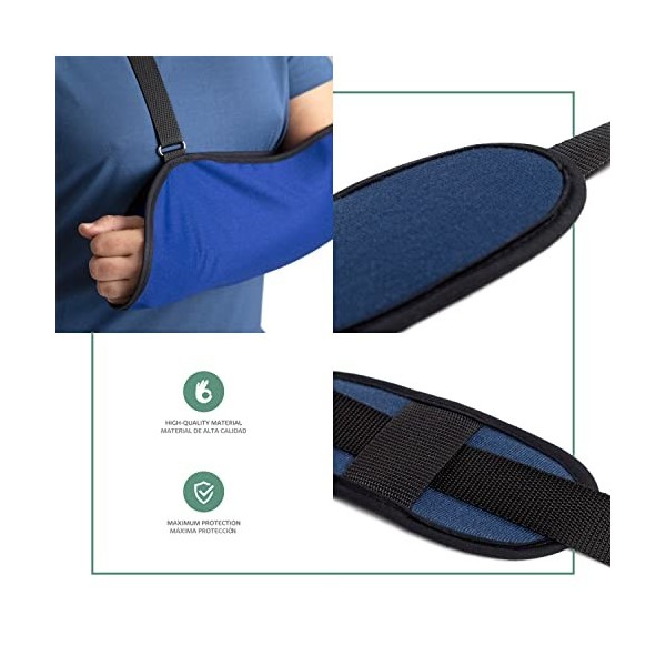 Ortones | Écharpe attelle dépaule | Sling Fermé Immobilisateur de Bras | Taille Universelle | Pour Gauche et Droite | Bleu