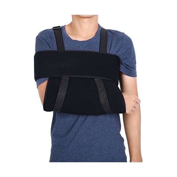 Écharpe de Bras Bandoulière Réglable avec Bandage Respirant Support de Bras pour Récupération de Fracture Épaules Blessé L 