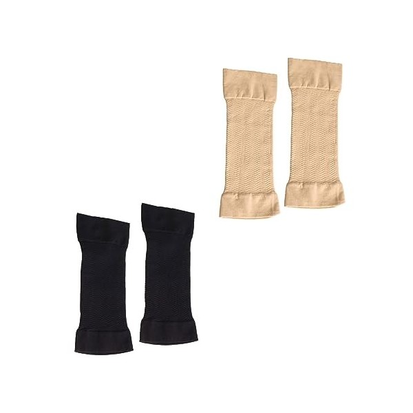 jeufun Lot de 2 paires de bras élastiques pour femme - Brûleur de graisse - Bras de compression élastique - Pour femme et fil