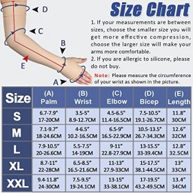 beister Manchon de Compression Médicale pour Le Bras, 20-30mmhg Soutien Complet du Bras, Les Poignets & Les Mains Avec Bande 