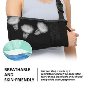 Écharpe de Bras pour homme et femme, Maintien du Bras pour Bras Gauche/Droit, Réglable Léger Respirant Épaule Immobilisateur 