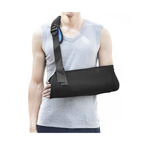 Écharpe de Bras, Immobilisation Épaule Respirante avec Protège-Nuque pour Femme et Homme, Écharpe de Bras Épaule Réglable en 