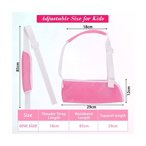 Marsui Écharpe de bras pour enfant,Rose,En maille pédiatrique,Pour blessures à lépaule, au poignet cassé, à la clavicule, à
