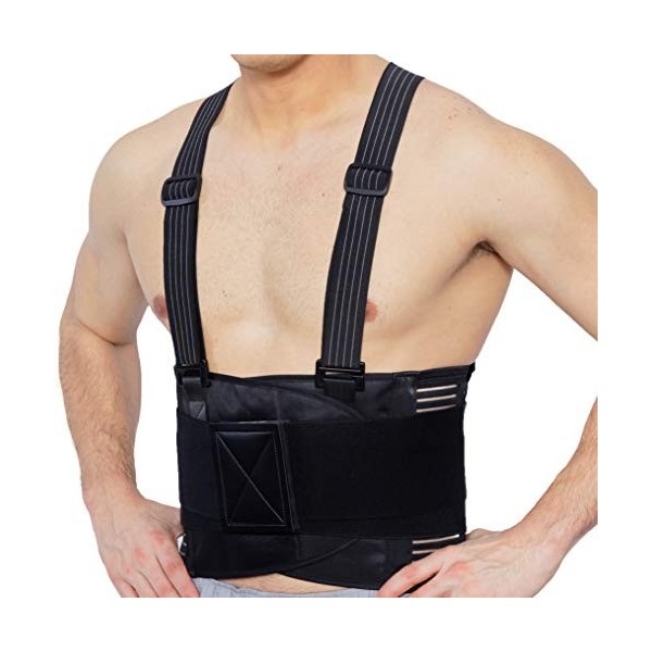 NEOtech Care Ceinture lombaire avec bretelles | Travail, Chantier | Soutien du dos compression réglable, correction posture 