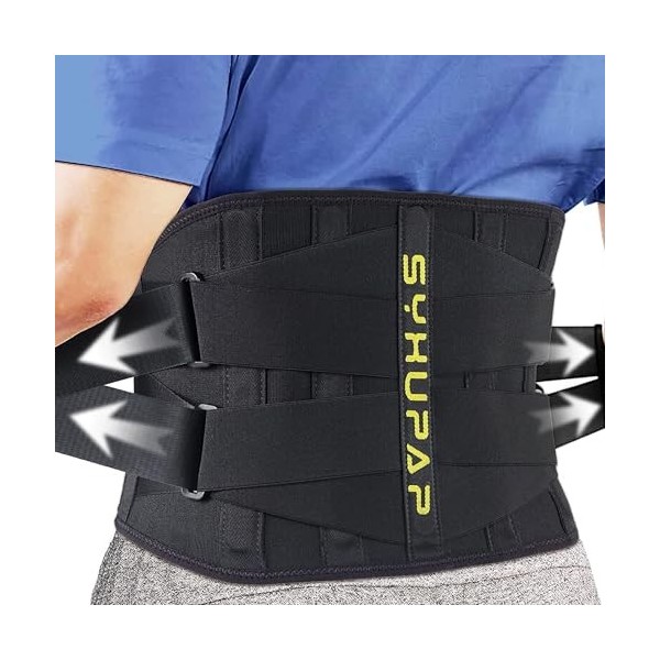 SYXUPAP Ceinture Lombaire de Maintien - Double Ajustement Traction Bande Dorsale, Soulagement des Lombaires Inférieurs, pour 