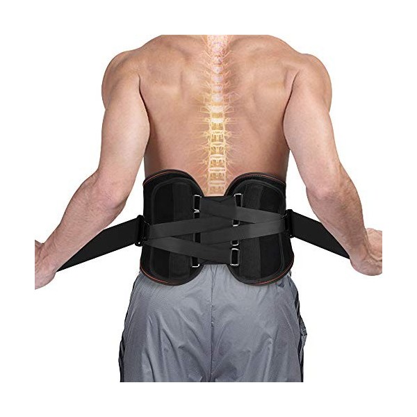 SYXUPAP Ceinture lombaire réglable pour soulager la douleur du bas du dos et les blessures, taille M