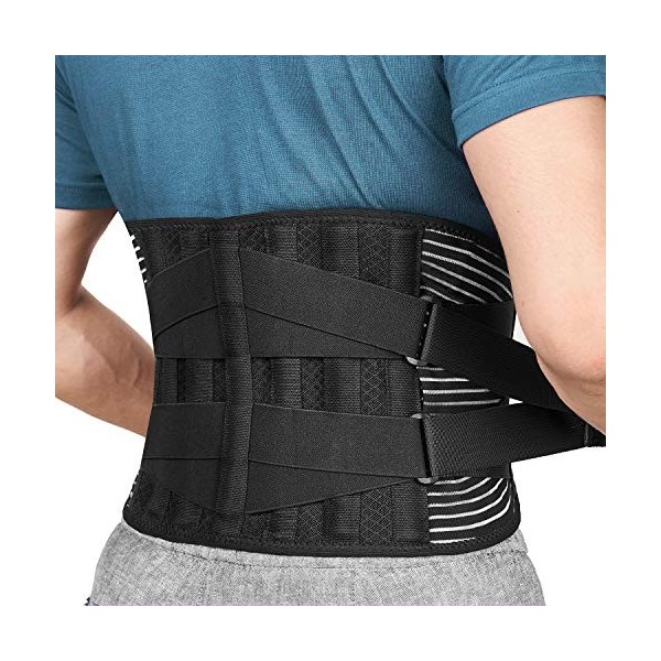 FREETOO Ceinture Lombaire Ceinture de Soutien Lombaire Maintenir Bien Les Lombaires 4 Ressorts Soutien Sangle Double Réglable