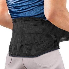 Agptek - Ceinture lombaire de qualité médicale pour soulager la douleur et les blessures, réglable, respirante et élastique, 