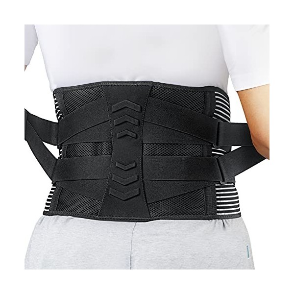 AGPTEK Ceinture Lombaire de Soutien, Ceinture de Maintien Réglable pour Soulagement de la Douleur et des Lésions, Sciatique &