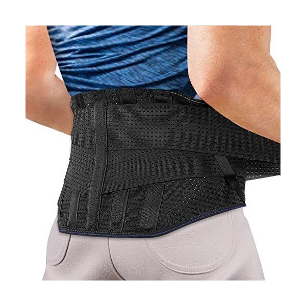 Agptek - Ceinture lombaire de qualité médicale pour soulager la douleur et les blessures, réglable, respirante et élastique, 