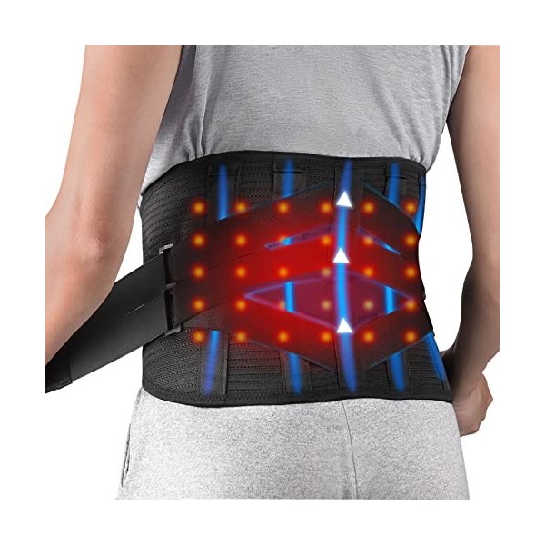 HONGJING Ceinture de compression sans fil avec coussin chauffant pour hernie discale et soulagement de la douleur scoliose M