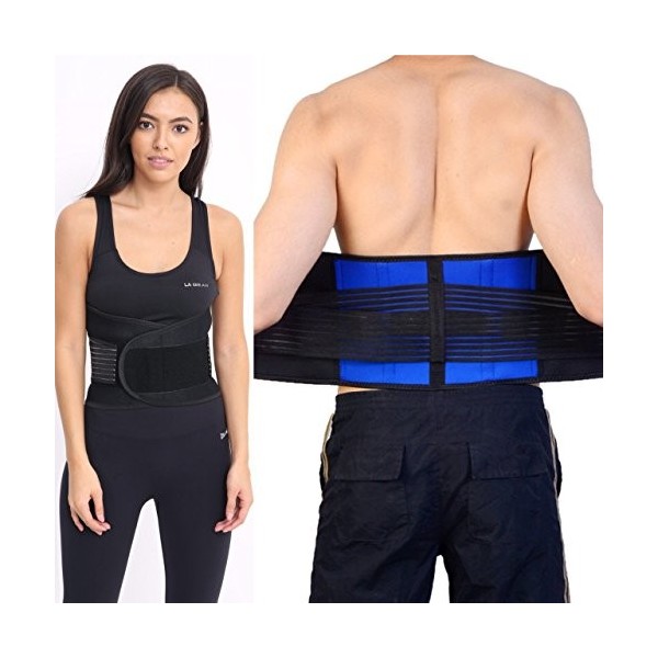 Corps et base TM, réglable en néoprène double Traction Soutien lombaire Bas du dos Ceinture Brace Soulagement de la douleur