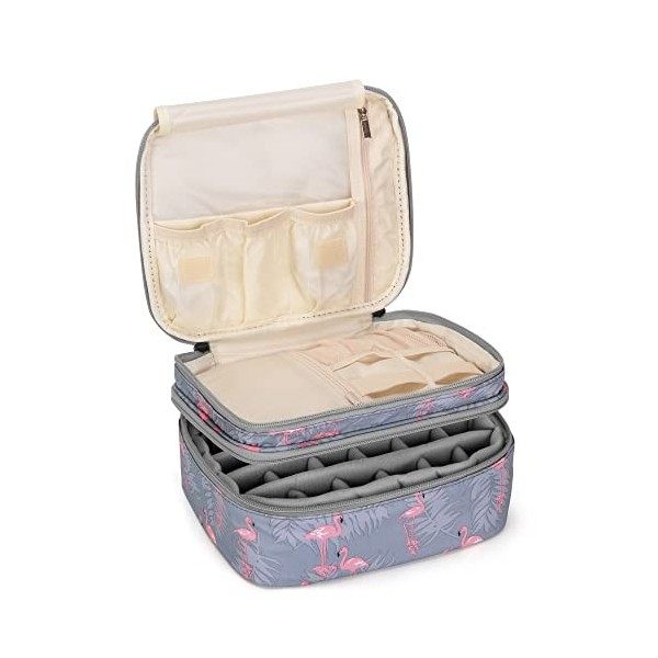 Luxja Boite Rangement Vernis à Ongles, Organisateur Rangement pour Vernis à Ongles, Flamingo