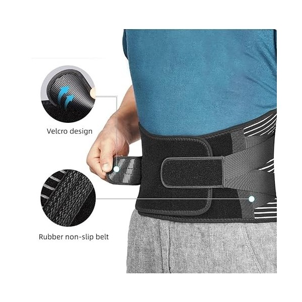 G&G Entreprise Ceinture de soutien lombaire Soulage le dos pour homme et femme XL 