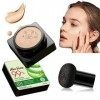 Air Cushion CC Cream Mushroom Head Fondation Fond de Teint Couvrant CC Crème Correcteur hydratant,Base de maquillage BB Cream