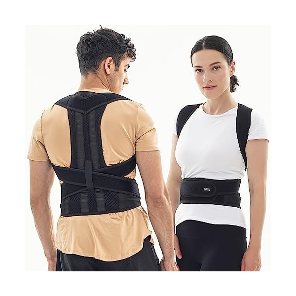 Correctour de posture homme/femme. Redresseur de dos orthopédique. Ceinture dorsale pour zone cervicale et lombaire. Posture 