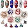 Juome Lot de 60 breloques pour ongles 3D en forme de saturne - 6 couleurs