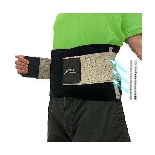 TECH THERAPEUTICS Ceinture Lombaire Femme et Homme - Ceinture Dorsale pour la Musculation, le Sport ou le Travail - Ceinture 