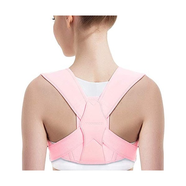 Redresse Dos Correcteur de Posture, Posture Correcteur Réglable pour le haut du dos qui soutient la clavicule et soulage les 