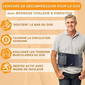 HONGJING Ceinture de décompression dorsale avec chauffage et massage pour un soulagement instantané des douleurs dorsales - C