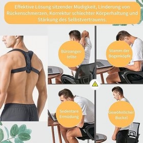 Correcteur de posture dorsale pour homme et femme - Ceinture de soutien dorsal - Correcteur de posture - Ceinture dorsale pou