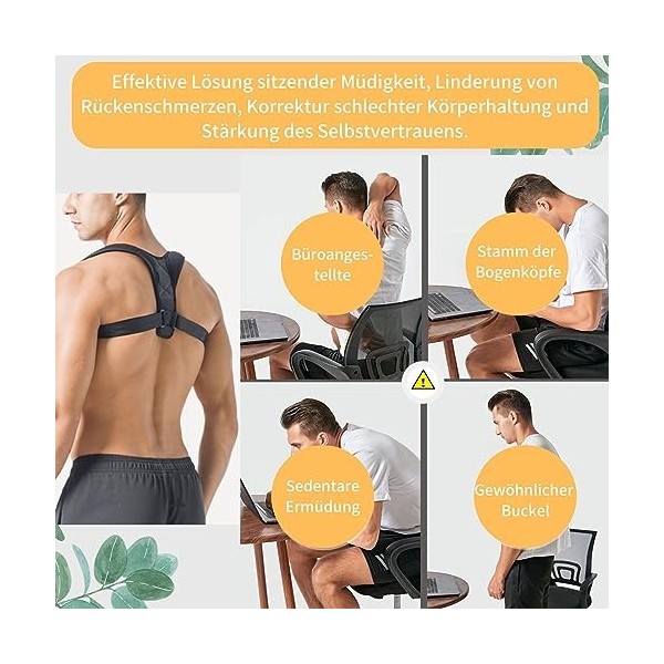 Correcteur de posture dorsale pour homme et femme - Ceinture de soutien dorsal - Correcteur de posture - Ceinture dorsale pou