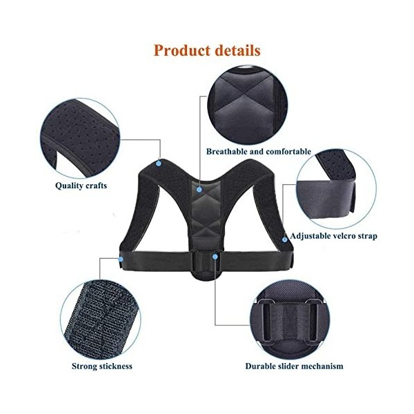 HADSOMUN Correction dachat pour une posture ergonomique et saine - ceinture arrière confortable pour prévenir la douleur des