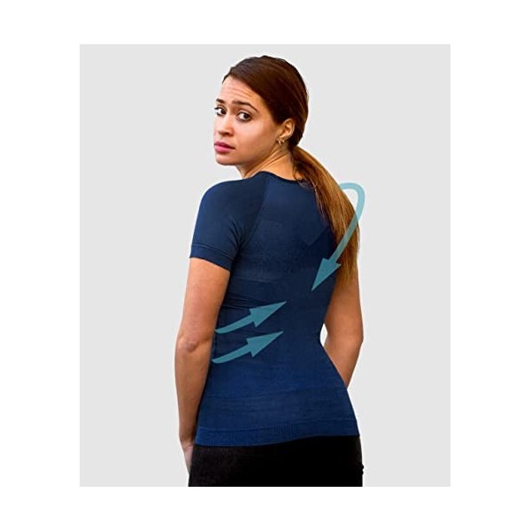 T-shirt Correcteur de Posture Femme | Anti Mal de Dos | Redresse Dos et Epaules |Compression | Maillot de Corps | Manches Cou