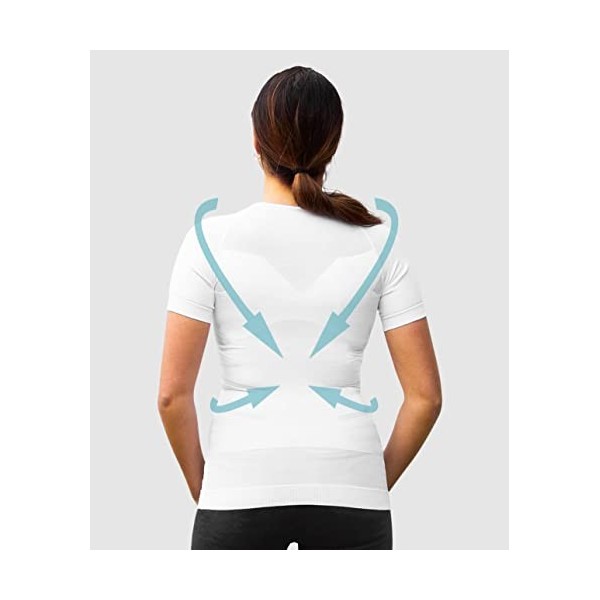 T-shirt Correcteur de Posture Femme | Anti Mal de Dos | Redresse Dos et Epaules |Compression | Maillot de Corps | Manches Cou