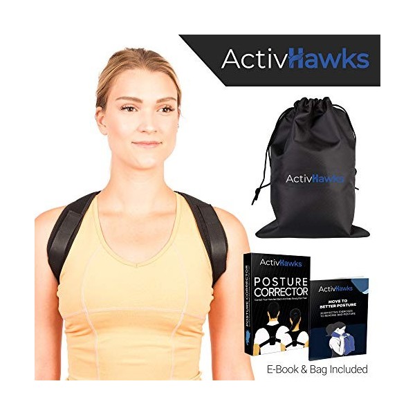 ActivHawks Correcteur De Posture Dos Épaules Avachies - Pour Hommes Et Femmes Ajustable et Lavable - Idéal Pour Soulager Les 