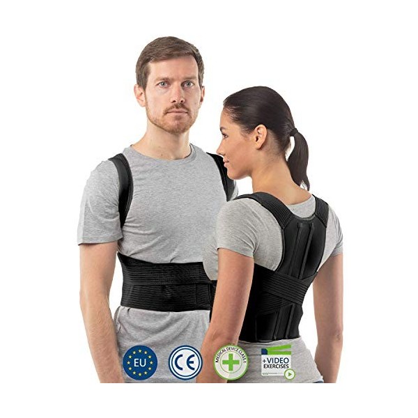 Correcteur de posture pour femme et homme | Redresseur de dos | Ceinture dorsale ajustable | Ceinture maintien dos | Soutien 