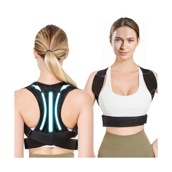 YIOUMLY Correcteur de Posture – Redresseur de Dos pour Les Femmes et Les Hommes, Ceinture Dos Respirant et Réglable Améliore 