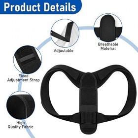 ACWOO Correcteur de Posture Dos, Redresse Dos Correcteur De Posture, Ceinture Dorsale Réglable pour Homme Femme, Redresseur D