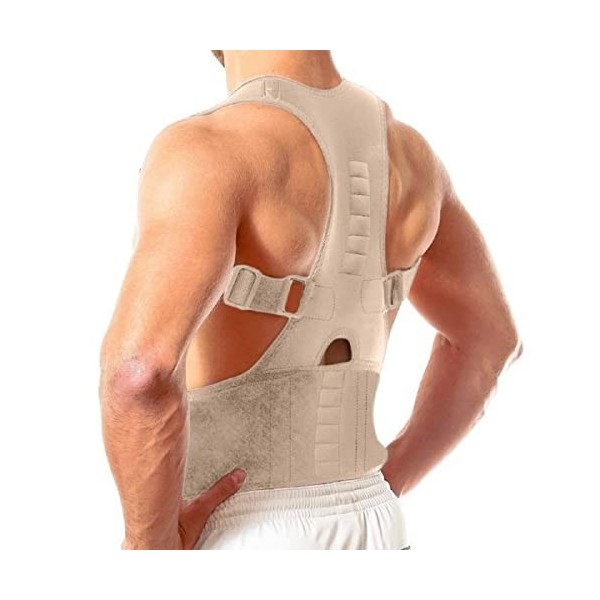 Ducomi Extreme Correcteur de Posture – avec 12 Aimants 800 Gauss, Corset Lombaire pour Hommes et Femmes, Bande Cervicale Régl