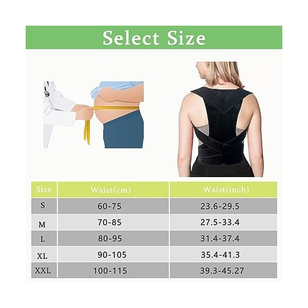 ICED PIXEL Correcteur de Posture Homme et Femme, Redresseur de Dos RéGlable, Posture Correcteur Dos, Maintien du Dos Droit, d