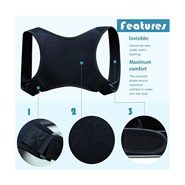 wellmall-hula correcteur de posture dos - ceinture dorsale - redresse dos correcteur de posture - maintien dos-Soutien pour l