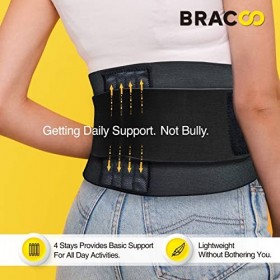 Bracoo BS33 Fulcrum Bandage dorsal avec 4 stabilisateurs dorsaux supplémentaires pour homme/femme – Tissu respirant – Compres