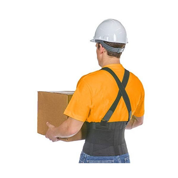 Industrial Work Back Brace with Straps for Movers, Warehouse & Construction-XL by BraceAbility